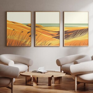 Dünen von De Panne - De Panne - Westflandern | Belgien - 3er Set - Foto Druck Poster - Reise Kunstdruck - 3er Set