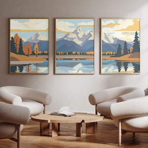 Grand Teton National Park - Moose, Wyoming - Set of 3 - photo print posters - Travel art print - Set of three - wall art -