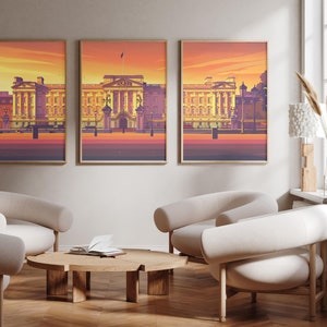 Buckingham Palace London | England - 3er Set - Foto Druck Poster - Reise Kunstdruck - 3er Set - Wand Kunst