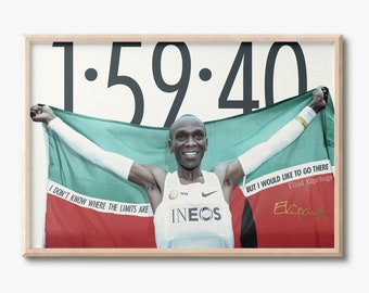 Eliud Kipchoge quote | photo print poster | pre signed | I don't know where the limits are