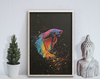 Siamese fighting fish - photo print poster - wall art - Betta