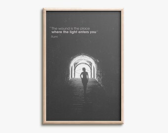 Rumi quote photo print poster - Pre Signed - The light - inspiring