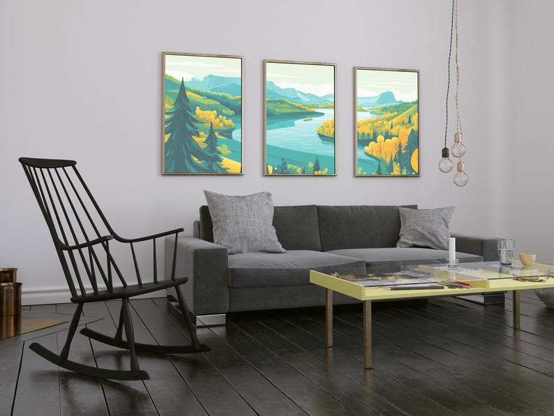 North Saskatchewan River Valley, Edmonton Alberta Canada Set of 3 Photo