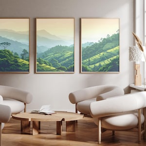 Nuwara Eliya - Lot de 3 - Impression photo posters - Reproduction d'art de voyage - Lot de trois oeuvres d'art murales - Sri Lanka