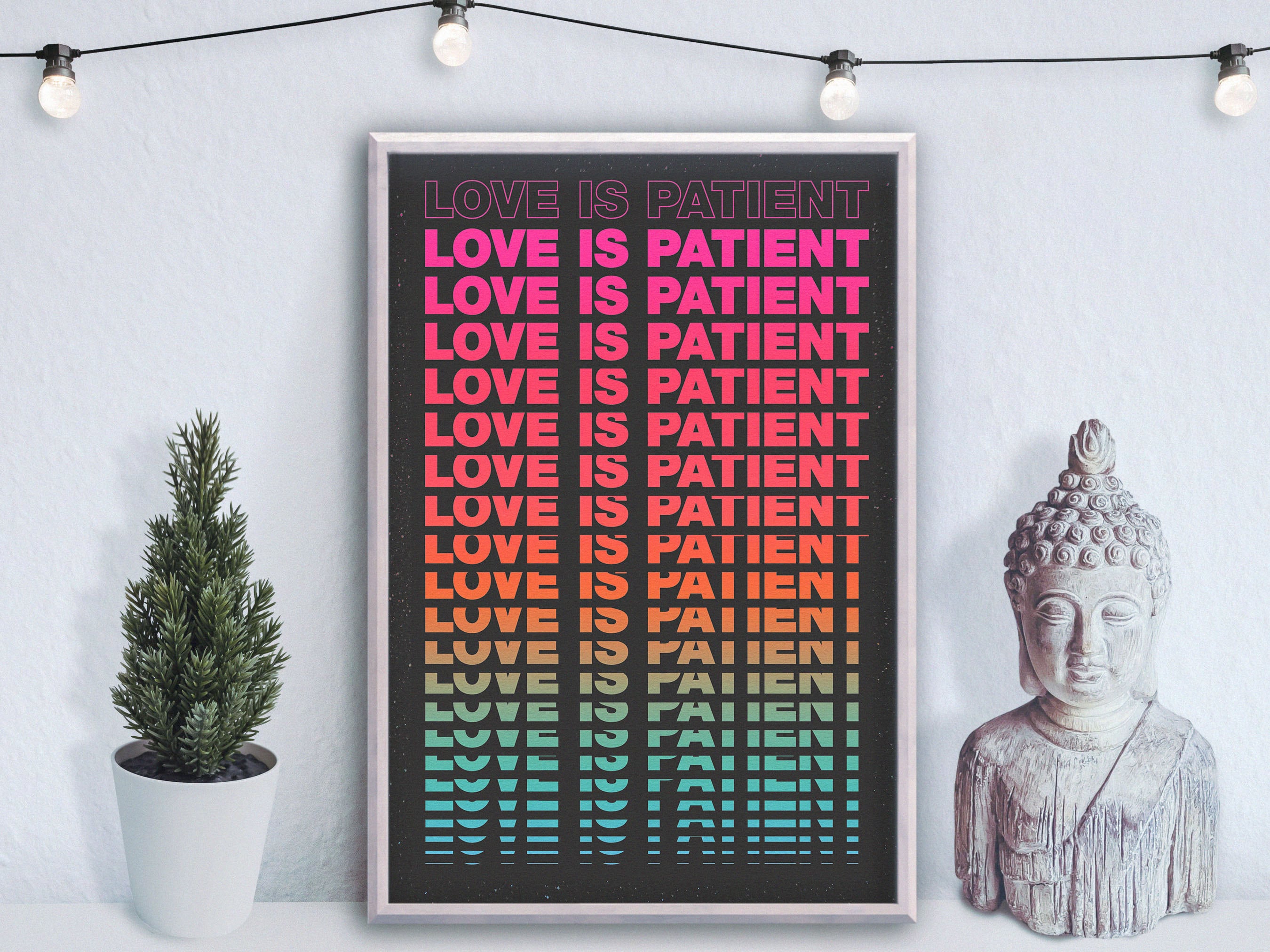 Love is Patient Word Art Print Poster - Wall Art - Home Decor - 1