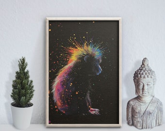 Puercoespín - cartel de impresión fotográfica - arte de pared