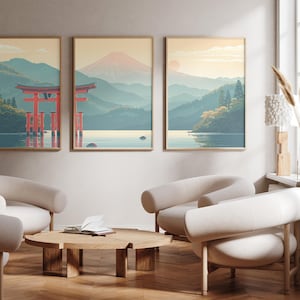 Hakone-jinja shrine | Kanagawa - Set of 3 - photo print posters - Travel art print - Set of three - Japan