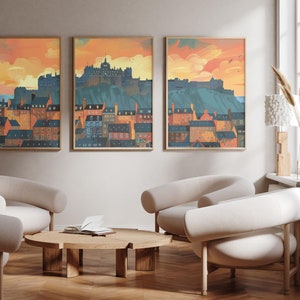 Edinburgh Castle | Scotland - Set of 3 - photo print posters - Travel art print - Set of three - wall art