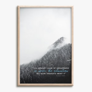 Eckhart Tolle quote photo print poster - Pre Signed - The primary cause of unhappiness