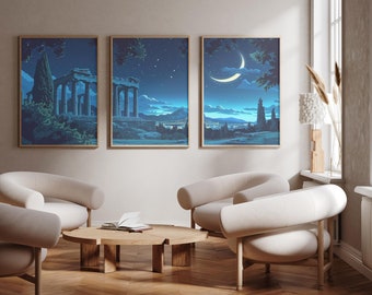 Tempel des olympischen Zeus, Athen | Griechenland - 3er Set - Foto Druck Poster - Reise Kunstdruck - 3er Set - Wand Kunst