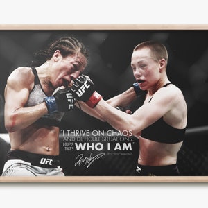 Rose Namajunas 'Thug' cita póster de impresión fotográfica - Pre Firmado - Prospera en el caos