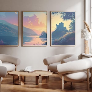 Urquhart Castle, Loch Ness | Scotland - Set of 3 - photo print posters - art print - Set of three - wall art