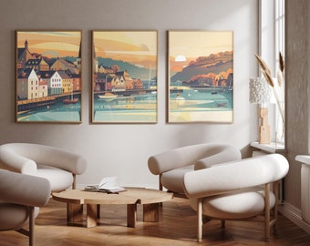 Exeter Quay | England - 3er Set - Foto Druck Poster - Reise Kunstdruck - 3er Set - Wand Kunst