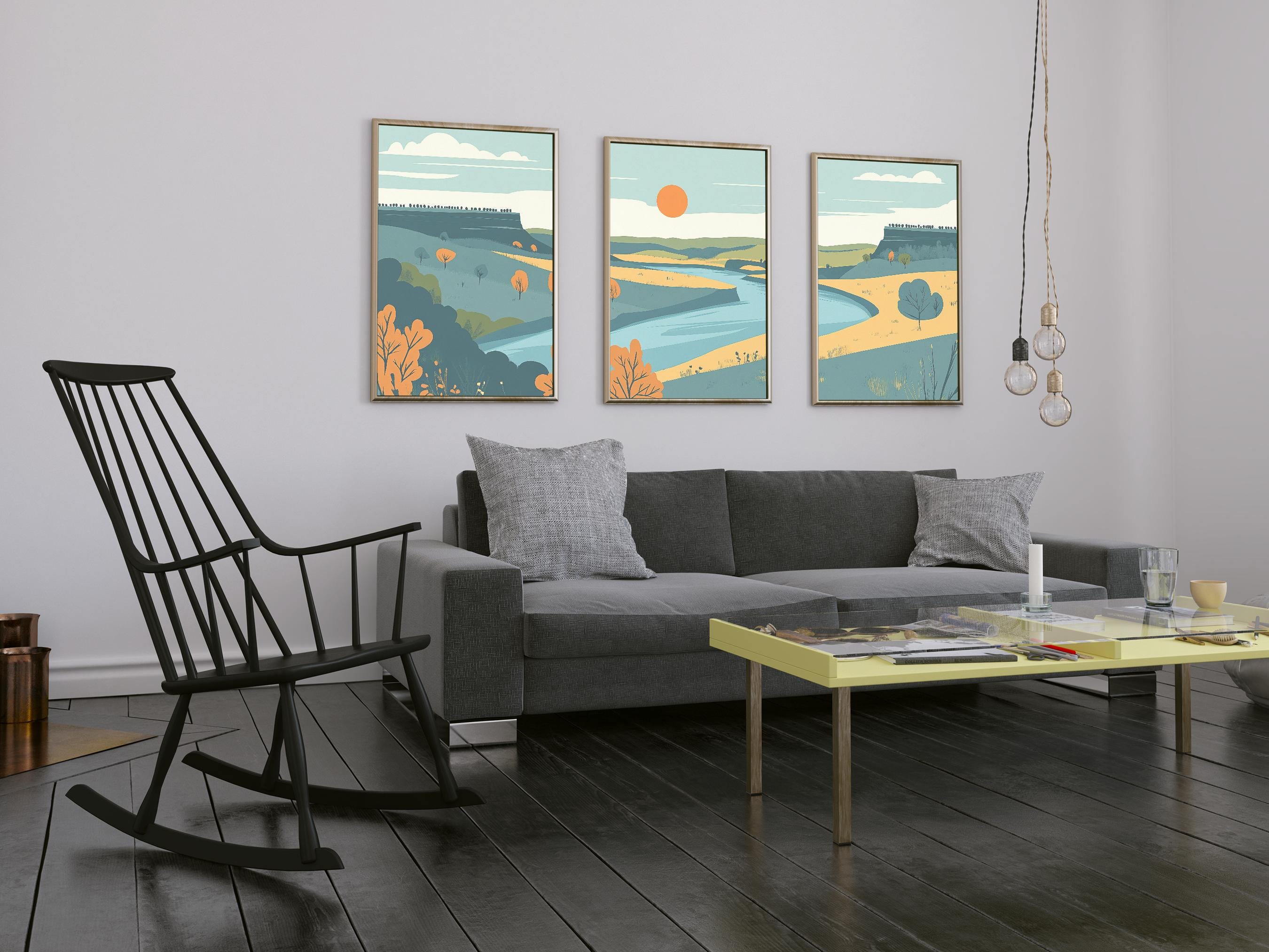 ニオブララ国立景観河川 - ネブラスカ州バレンタイン - 3枚セット