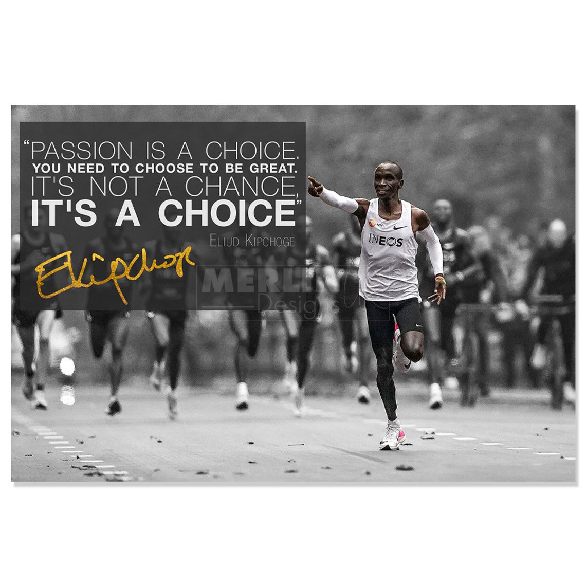 Eliud Kipchoge quote photo print poster Pre Signed 12 x 8 | Etsy