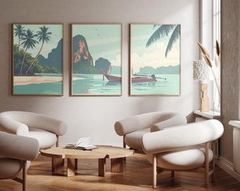Khao Lak - Set of 3 - photo print posters - Travel art print - Set of three - Thailand
