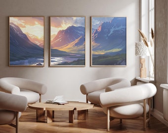 Ben Nevis Scottish Highlands - Set of 3 - photo print posters - Travel art print - Set of three - wall art