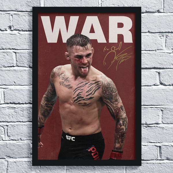 Dustin Poirier 'The Diamond' cita foto imprimir póster - Pre Firmado - Guerra