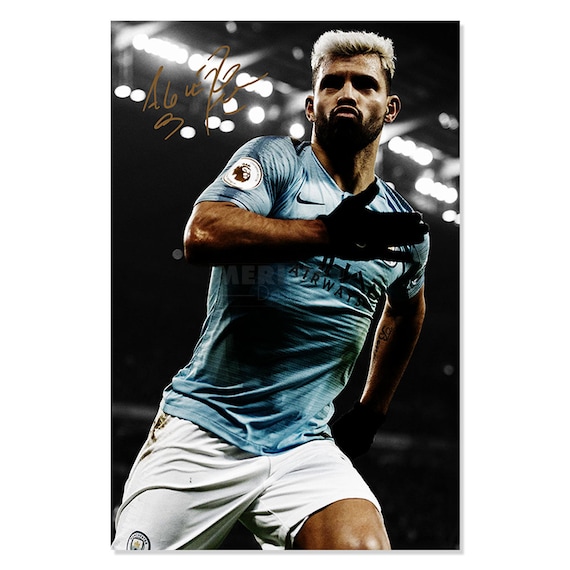 Sergio Aguero 1 Manchester City Argentina Football Quote Signed Quality Poster