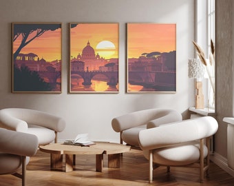 VATIKANSTADT, Rom | Italien - 3er Set - Foto Druck Poster - Kunstdruck - 3er Set - Wandkunst