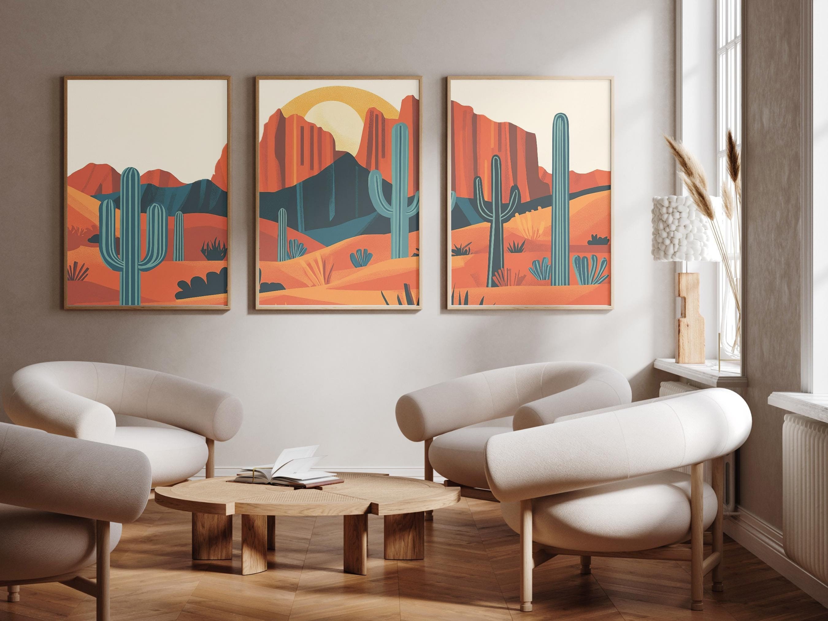 West Wing Mountain - Phoenix, Arizona - Set of 3 - Photo Print