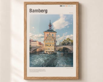 Bamberg Photography Print Poster | Real Authentic Bamberg Photo | Germany Wall Art | Colour or Black and White