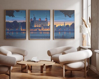 Tower of London | England - 3er Set - Foto Druck Poster - Reise Kunstdruck - 3er Set - Wand Kunst