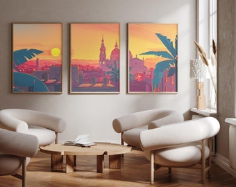 Die Kathedrale von Valencia (La Seu) | Spanien - 3er Set - Fotodruck Poster - Reise Kunstdruck - 3er Set - Wandkunst - Catedral de Santa Marista