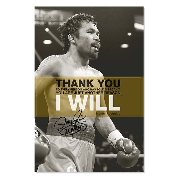 Manny Pacquiao Pacman Quote Photo Print Poster Pre Etsy