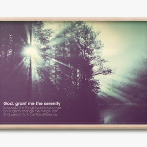Póster de impresión fotográfica de Serenity Prayer - 12 x 8 pulgadas - Dios me conceda la serenidad