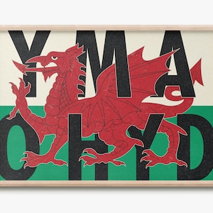 Yma o Hyd (まだここにいます) - ウェールズの旗 - 写真プリント ポスター - ウェールズ