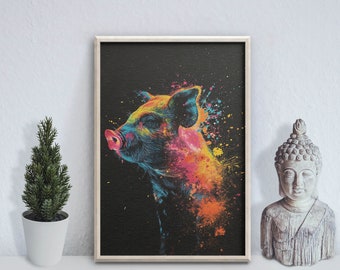 Pig - photo print poster - wall art