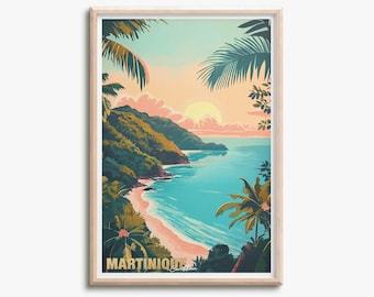CLFMHNAS Poster De Voyage Vintage Martinique France 40 X 60 Cm
