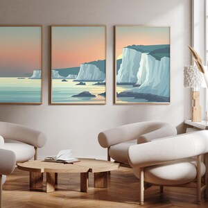 White Cliffs of Dover | England - Set of 3 - photo print posters - art print - Set of three - wall art