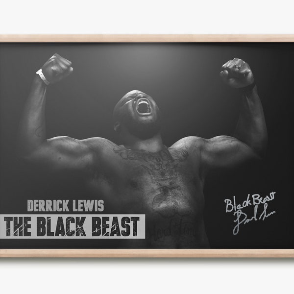 Derrick Lewis "The Black Beast" photo print poster - Pre Signed