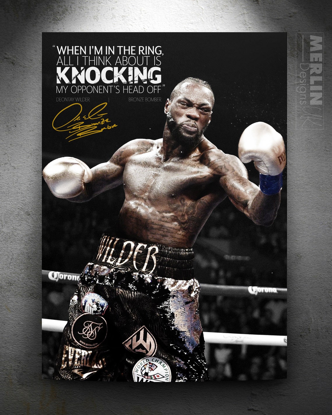 Deontay Wilder 'bronze Bomber' Quote Photo Print Etsy