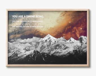 Terence McKenna Zitat Fotodruck Poster - Pre Signed - You are a divine being - schönes Zitat
