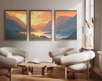 Lake District National Park | England - Set of 3 - photo print posters - Travel art print - Set of three - wall art
