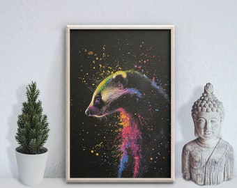 Honey badger - photo print poster - wall art