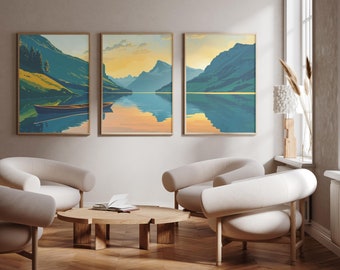 Untersee, Arosa | Schweiz - 3er Set - Fotodruck Poster - Kunstdruck - 3er Set - Wandkunst