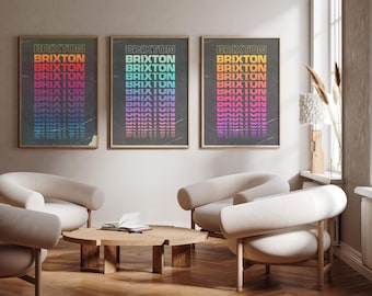 Brixton | England | art print poster - wall art - home decor - 3 colour/size options available - highest quality pro lustre paper