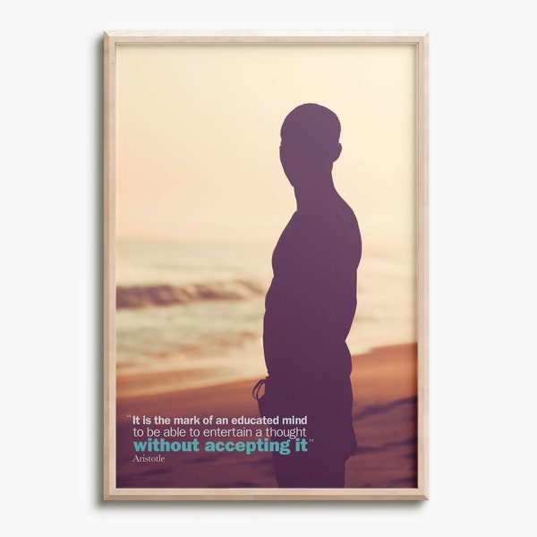 Aristoteles Zitat Fotodruck Poster - "Es ist das Zeichen eines gebildeten Geistes" - Wohnkultur - inspirational - motivierend