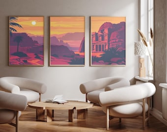 Petra | Jordanien - 3er Set - Foto Druck Poster - Reise Kunstdruck - 3er Set - Wandkunst