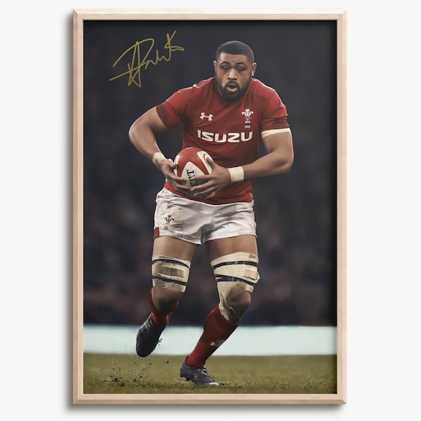 Taulupe Faletau -  photo print poster - pre signed - Wales Rugby