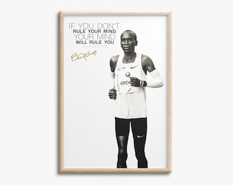 Eliud Kipchoge quote photo print poster - Pre Signed - If you don&#39;t rule your mind