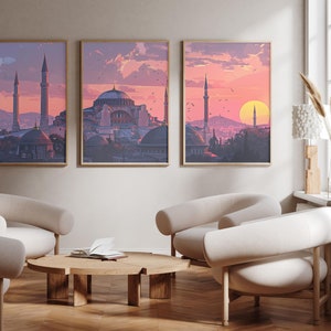 Hagia Sophia Istanbul - Set of 3 - photo print posters - Travel art print - Set of three - wall art