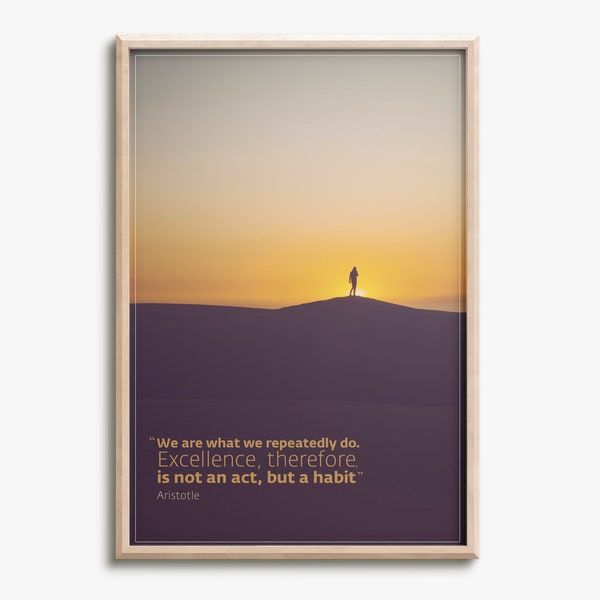 Aristoteles Zitat Fotodruck Poster - "We are what we repeatedly do" - Inspiration & Motivation