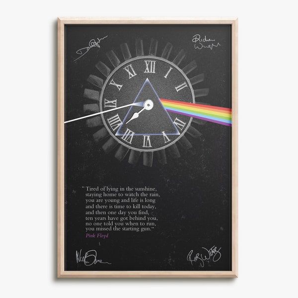 Pink Floyd quote photo print poster - Pre Signed - Time - deep