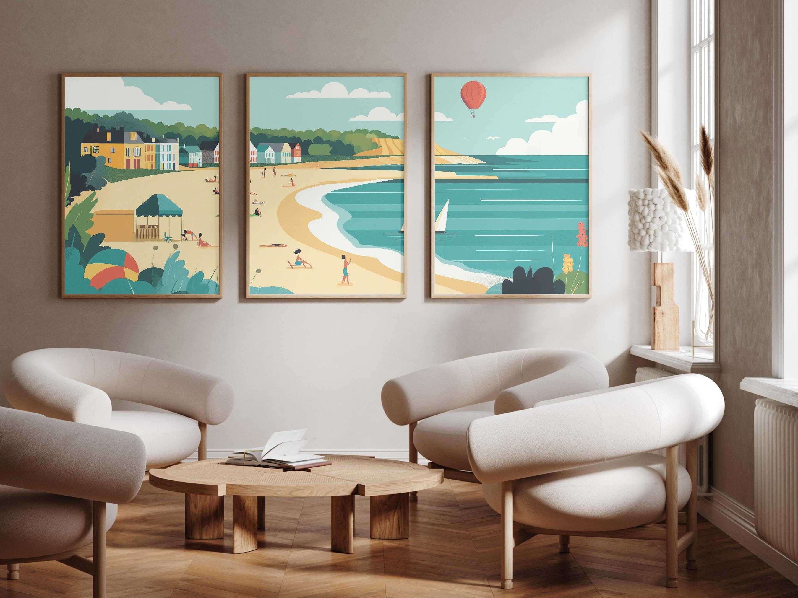 Charlestown beach | Cornwall - Set of 3 - photo print posters - art print - Set of three - wall art