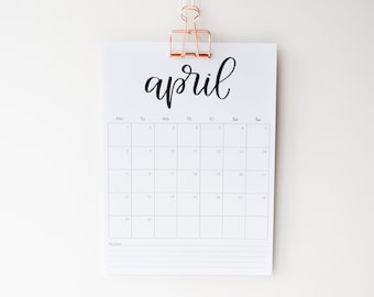 Comience cualquier mes Calendario de pared 2024, tamaño A4, disponible con clip de oficina, planificador académico, inicio de domingo o lunes, calendario de mitad de año